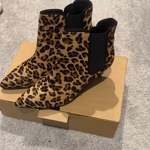 Zara Leopard Print Ankle Booties